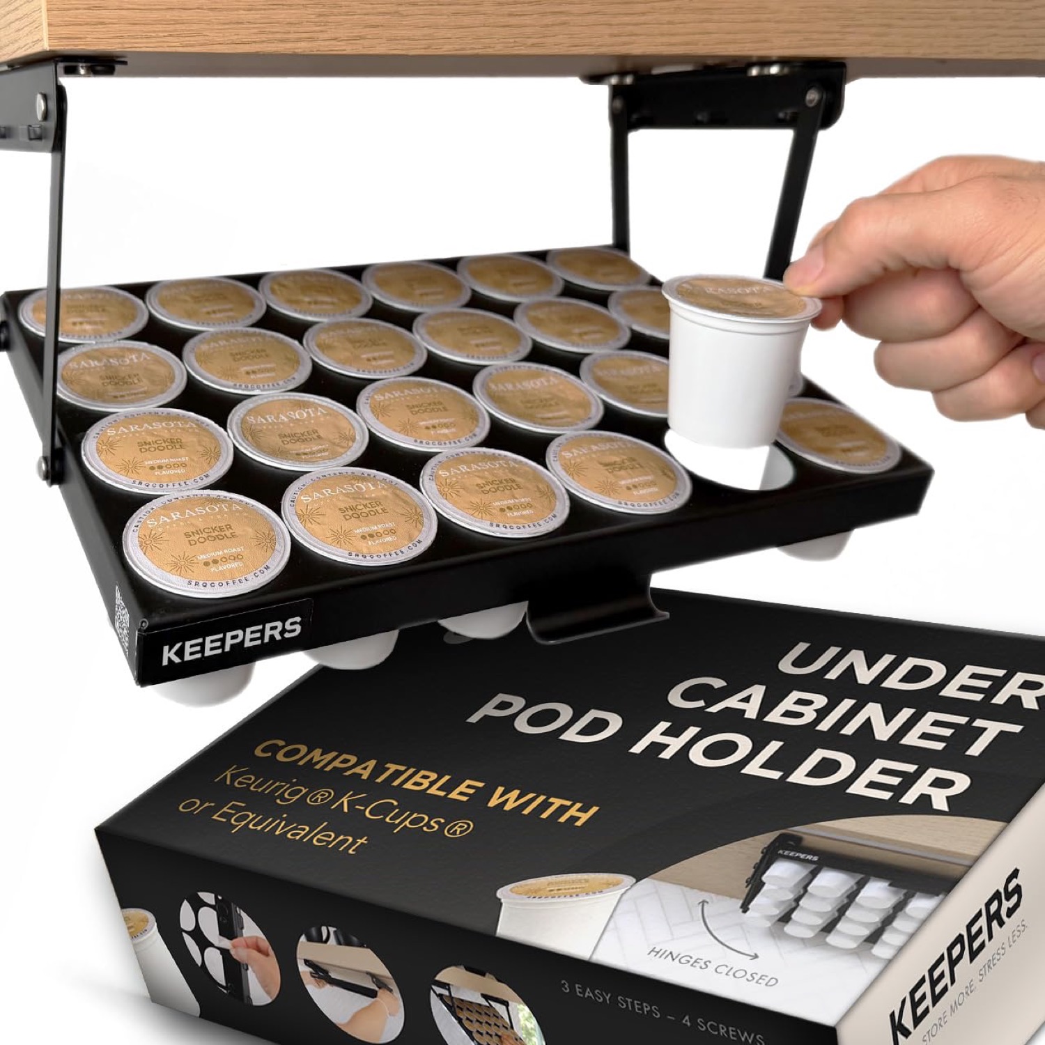 Coffee Keeper Black under-cabinet storage