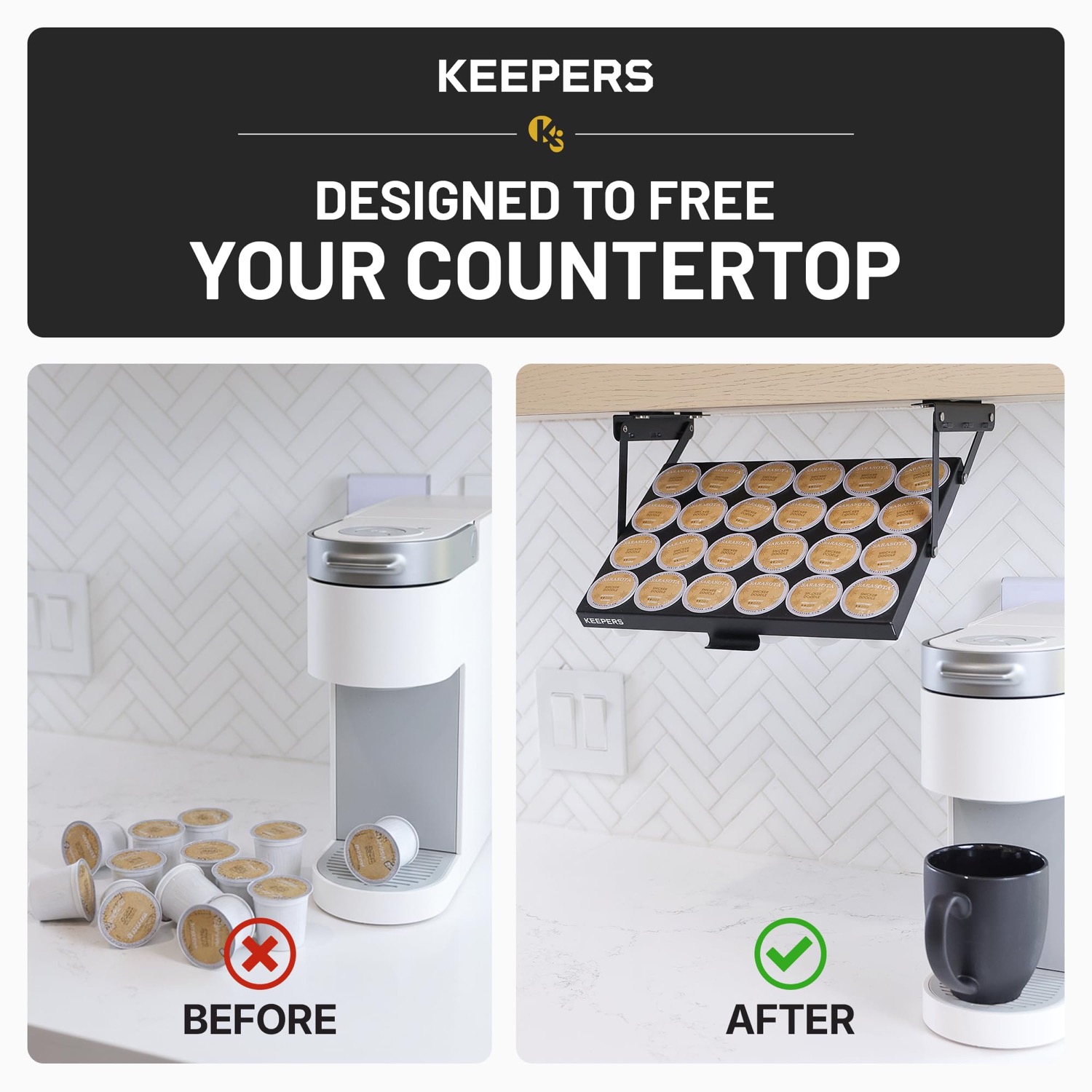 Coffee Keeper Black under-cabinet storage