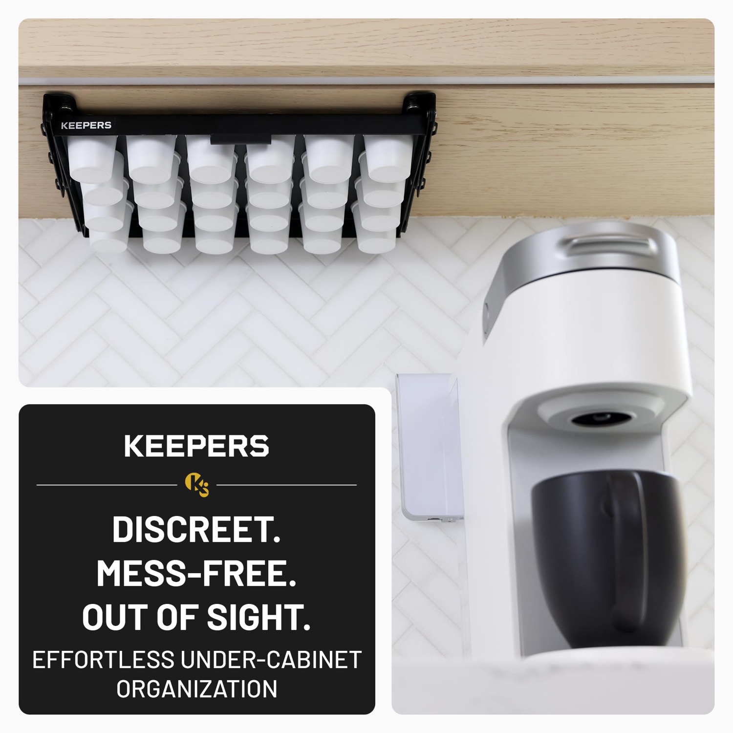Coffee Keeper Black under-cabinet storage