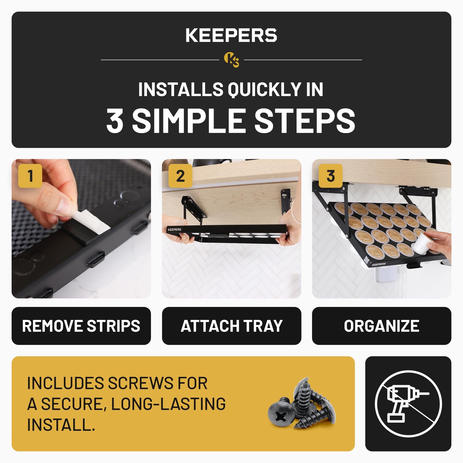 Coffee Keeper Black under-cabinet storage