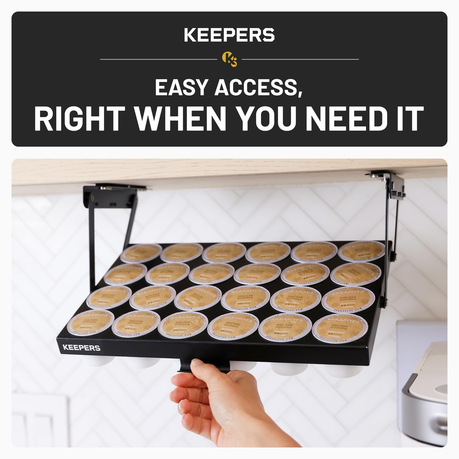 Coffee Keeper Black under-cabinet storage