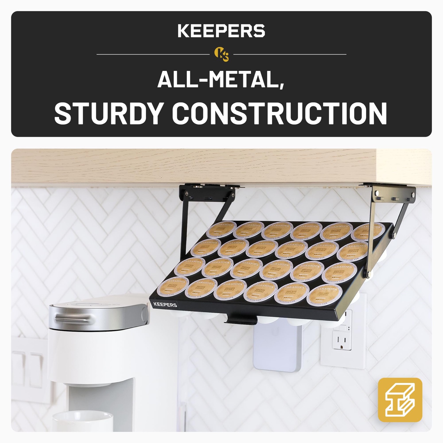 Coffee Keeper Black under-cabinet storage