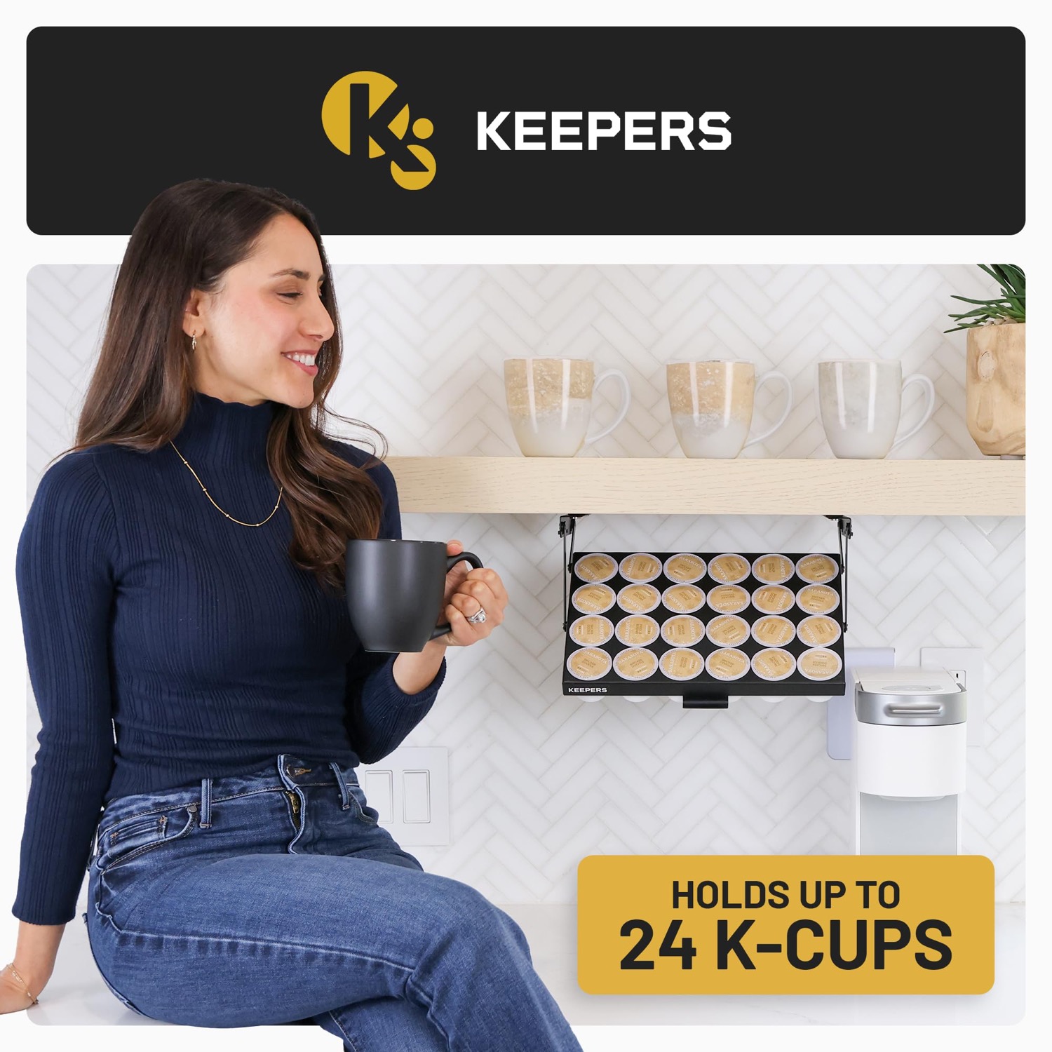 Coffee Keeper Black under-cabinet storage