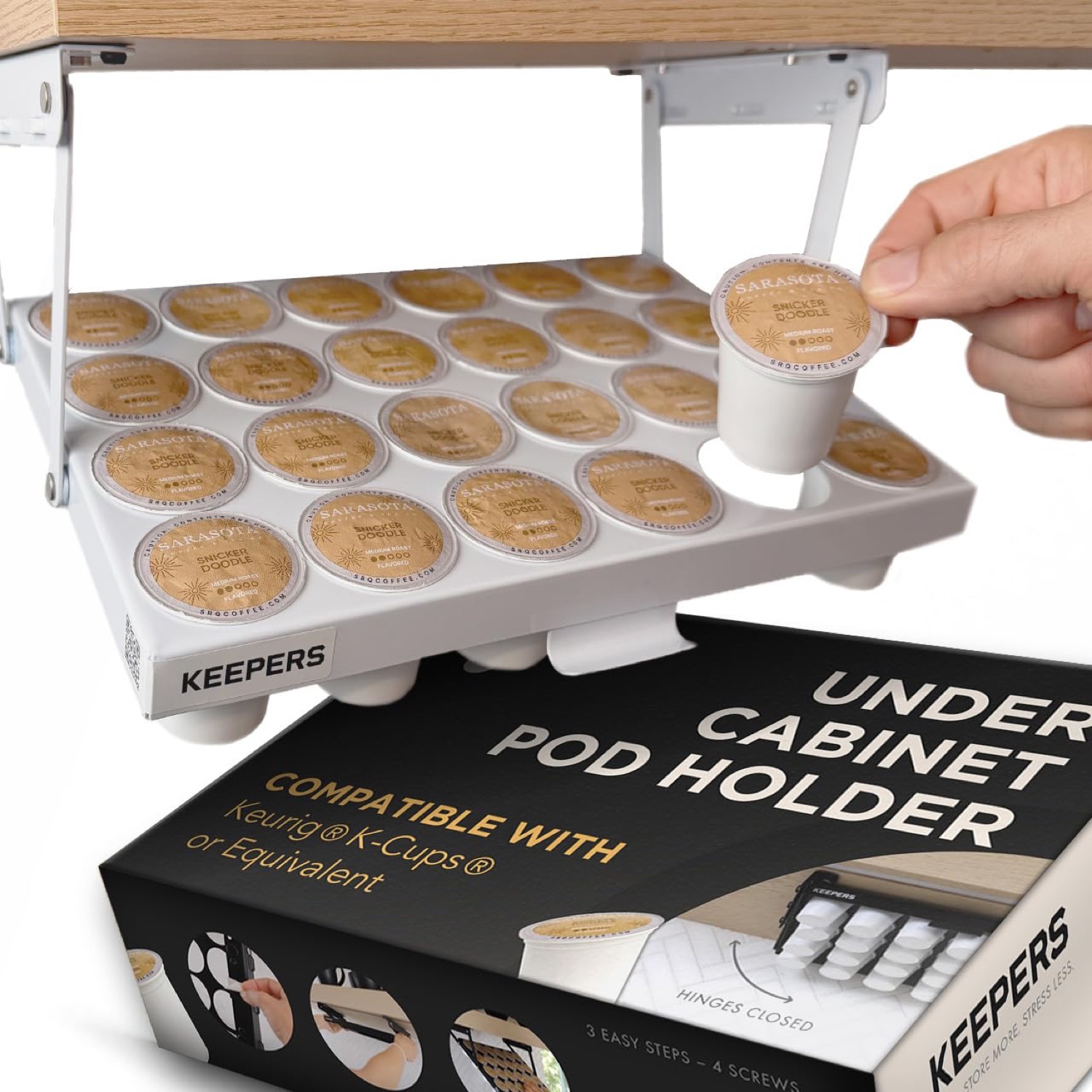Coffee Keeper White under-cabinet storage