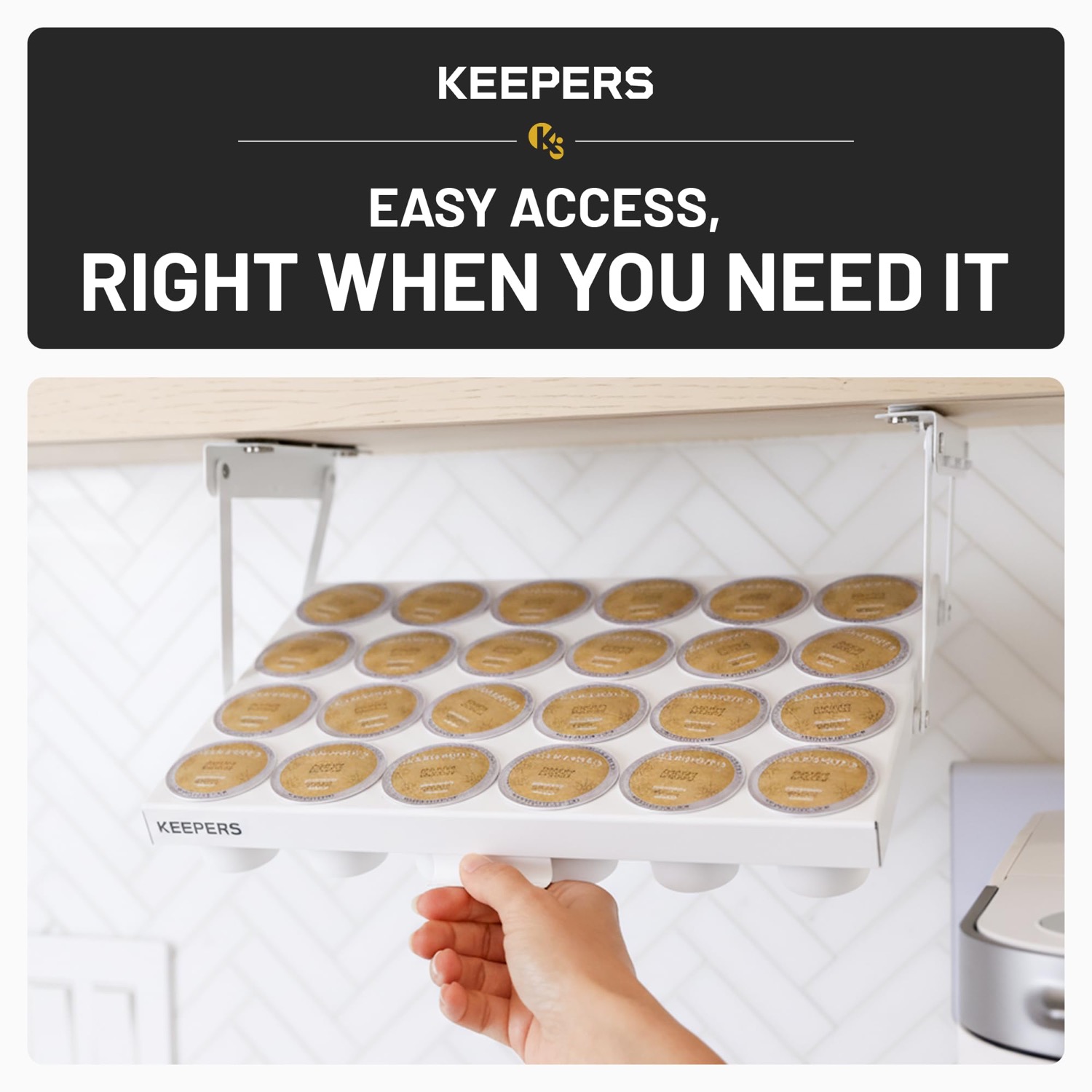 Coffee Keeper White under-cabinet storage