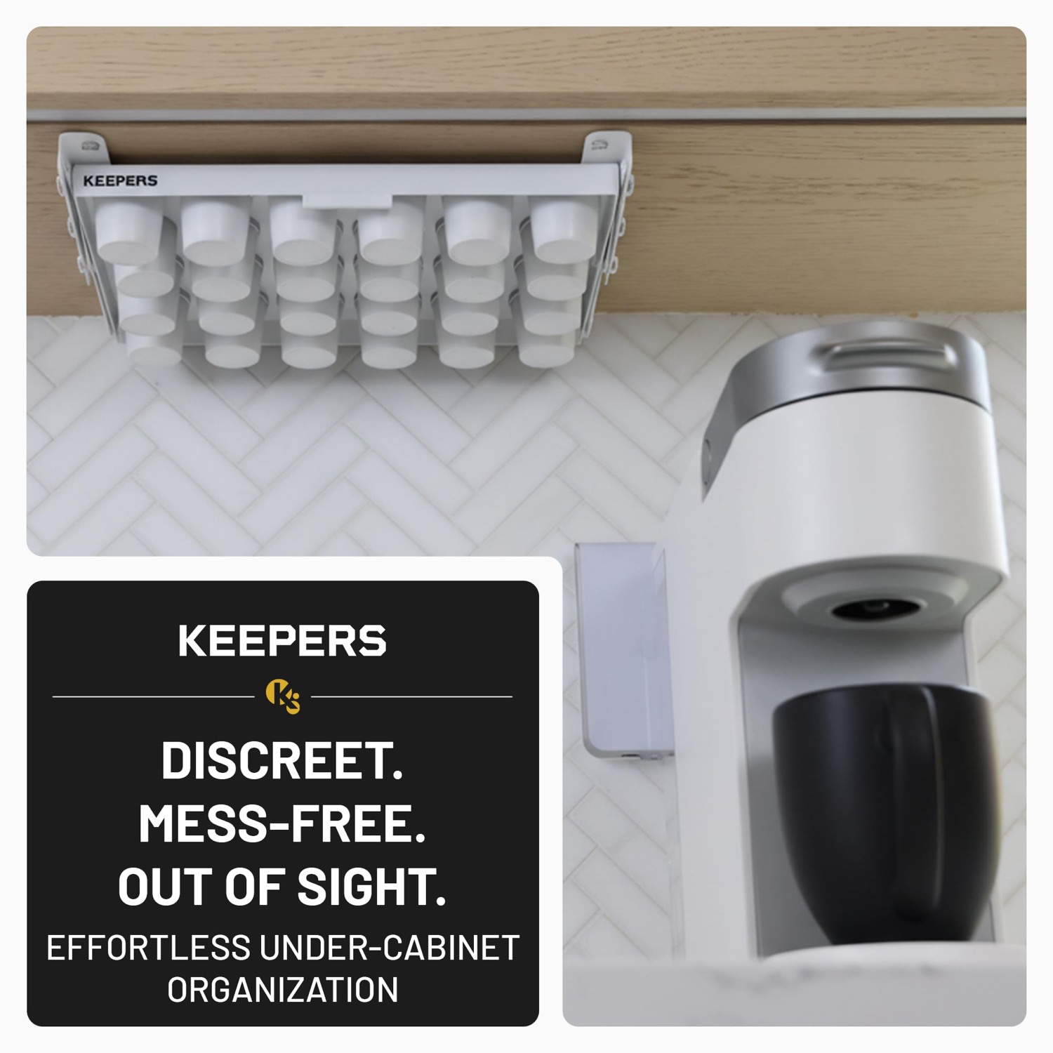 Coffee Keeper White under-cabinet storage
