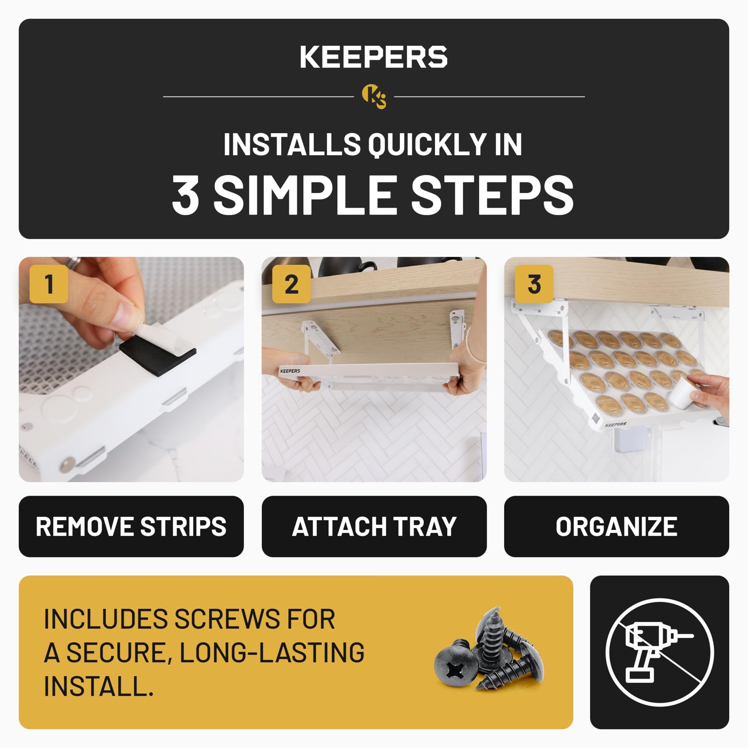 Coffee Keeper White under-cabinet storage