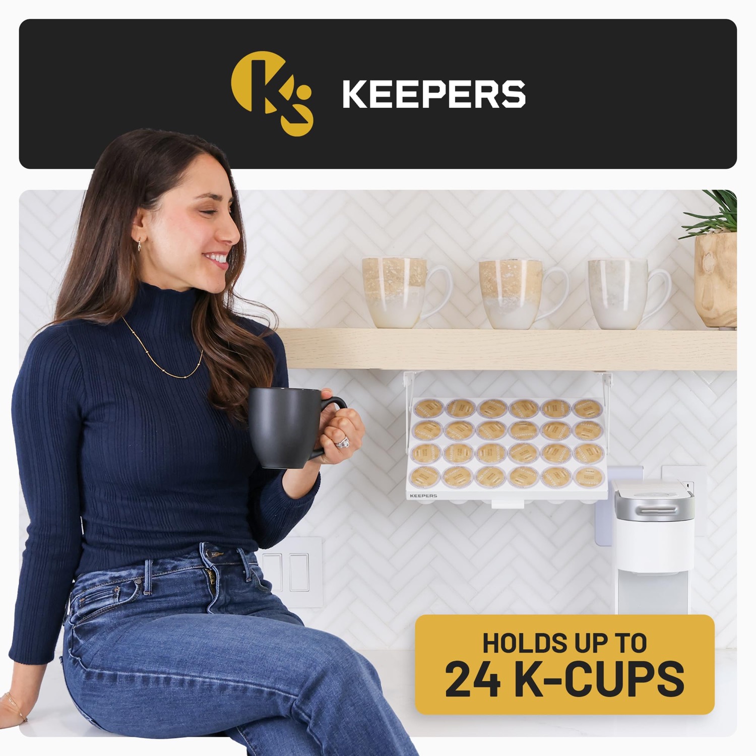 Coffee Keeper White under-cabinet storage