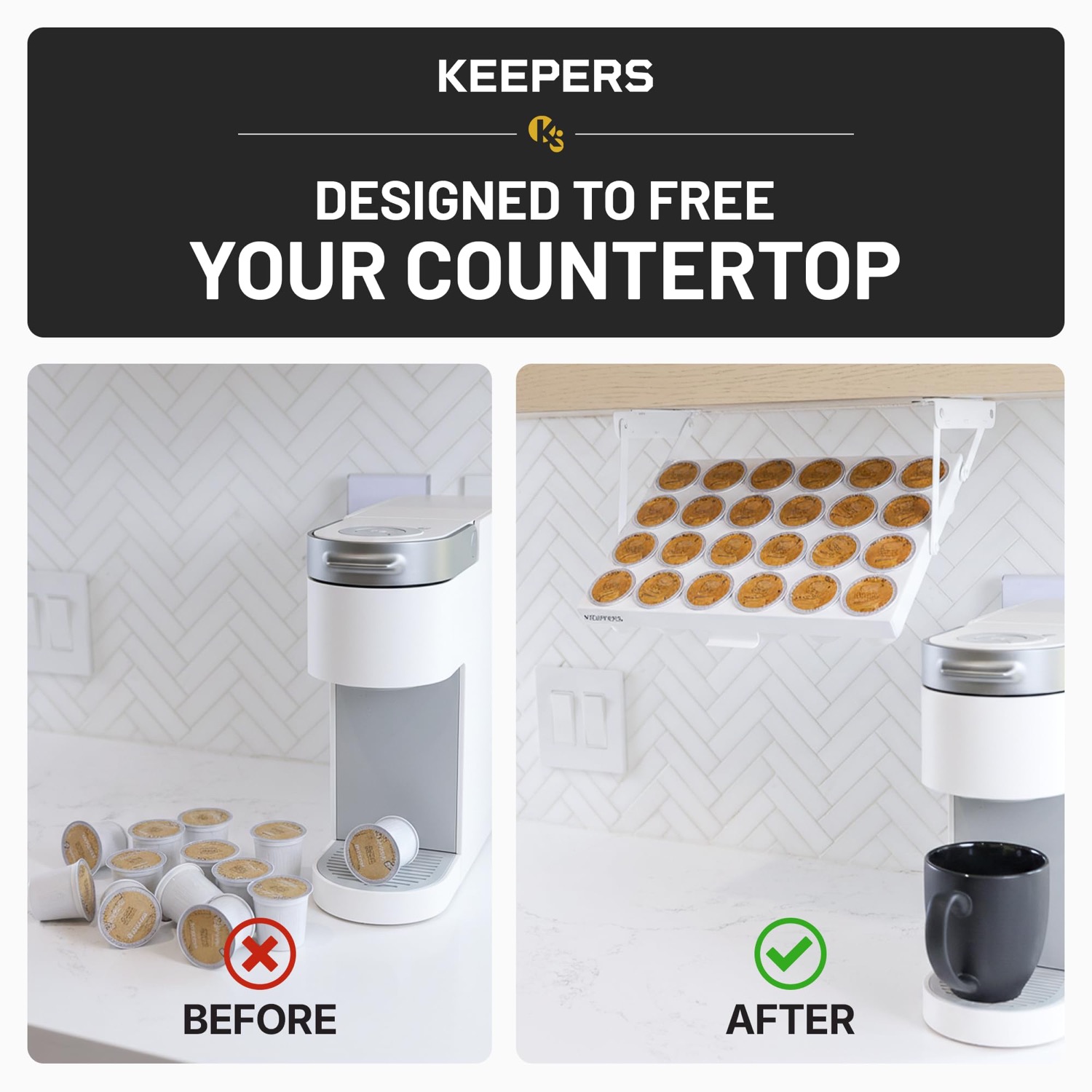 Coffee Keeper White under-cabinet storage