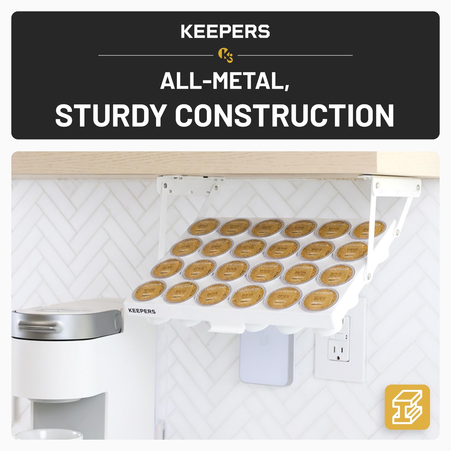 Coffee Keeper White under-cabinet storage