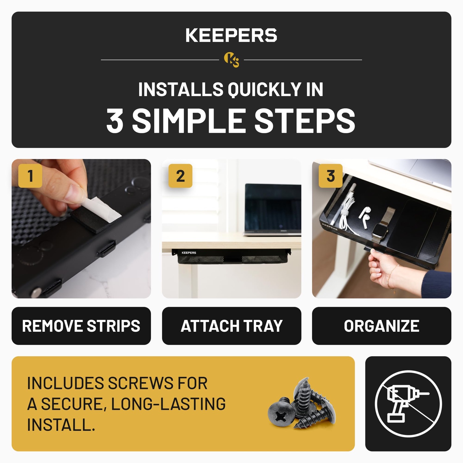 Everything Keeper Black under-cabinet storage